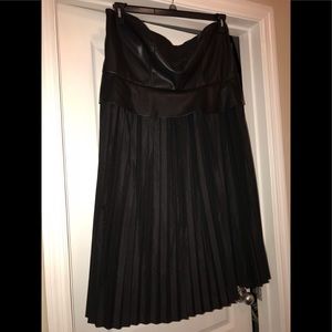 Leather and pleated bottom dress